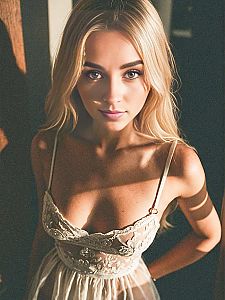 Elegant Portrait of a Young Blonde Woman in Natural Light