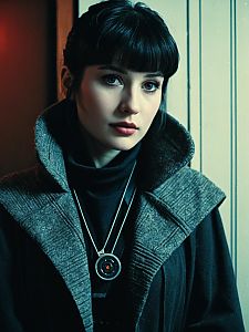 Woman in Blade Runner Joi Costume with Cyberpunk Style