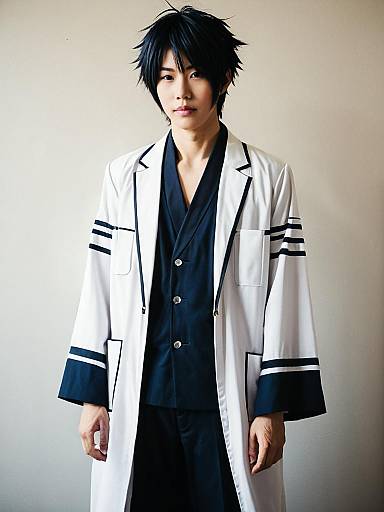 Man Cosplay Wearing Tatsumi Oga Costume Realistic Photo