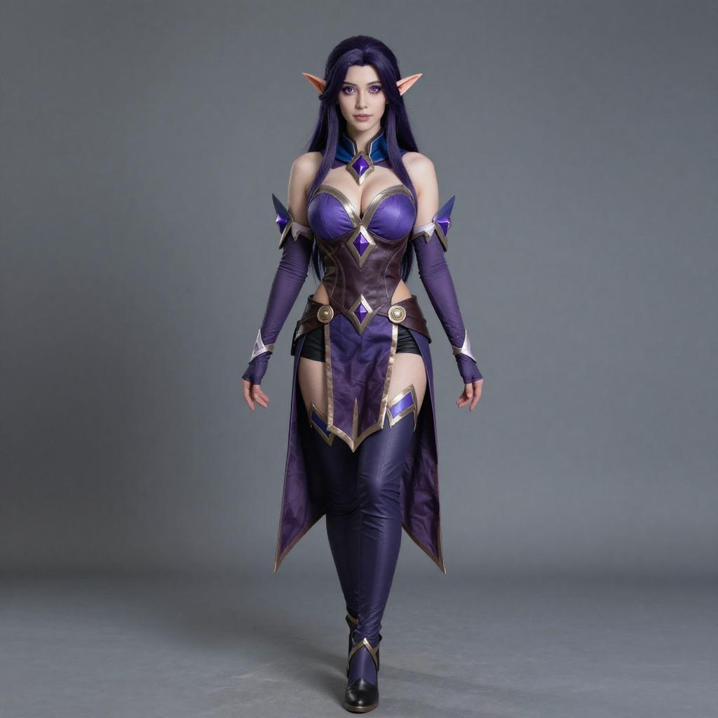 Morgana League of Legends Woman Cosplay in Purple Fantasy Costume