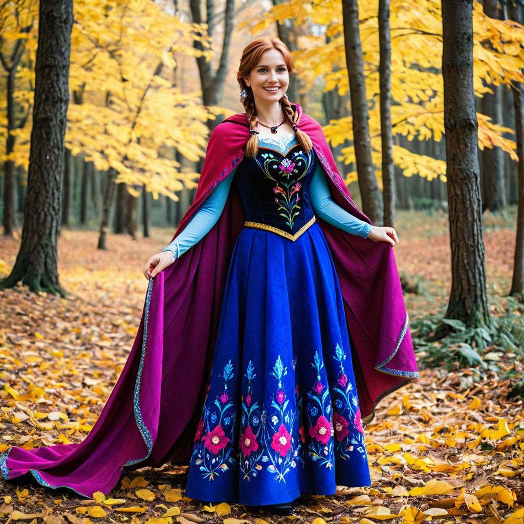 Woman in Medieval Costume in Autumn Forest Woman in Medieval Costume in Autumn Forest