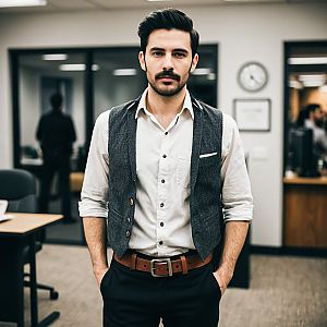 Confident Man in Modern Office Attire