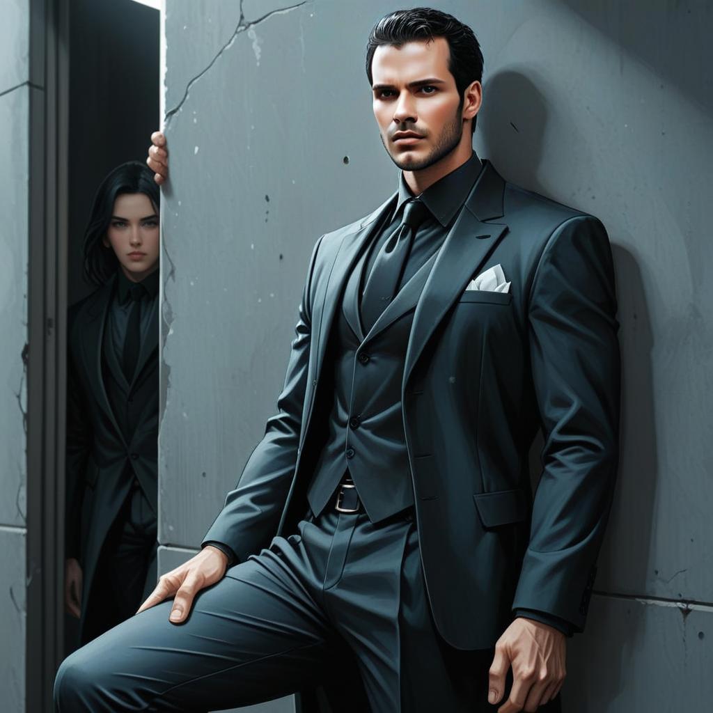 Confident Man in Suit with Mysterious Woman