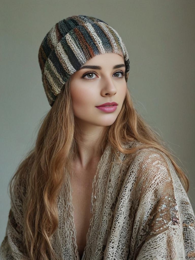 Artistic Portrait of Young Woman with Beanie