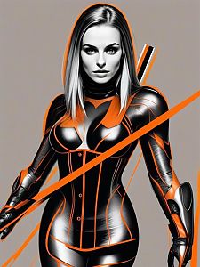 Confident Woman in Futuristic Suit