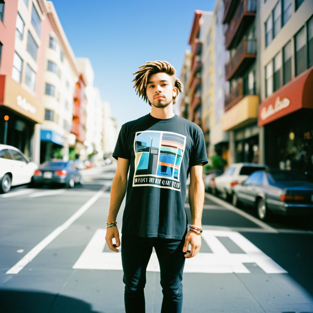 Confident Young Man in Urban Street Style