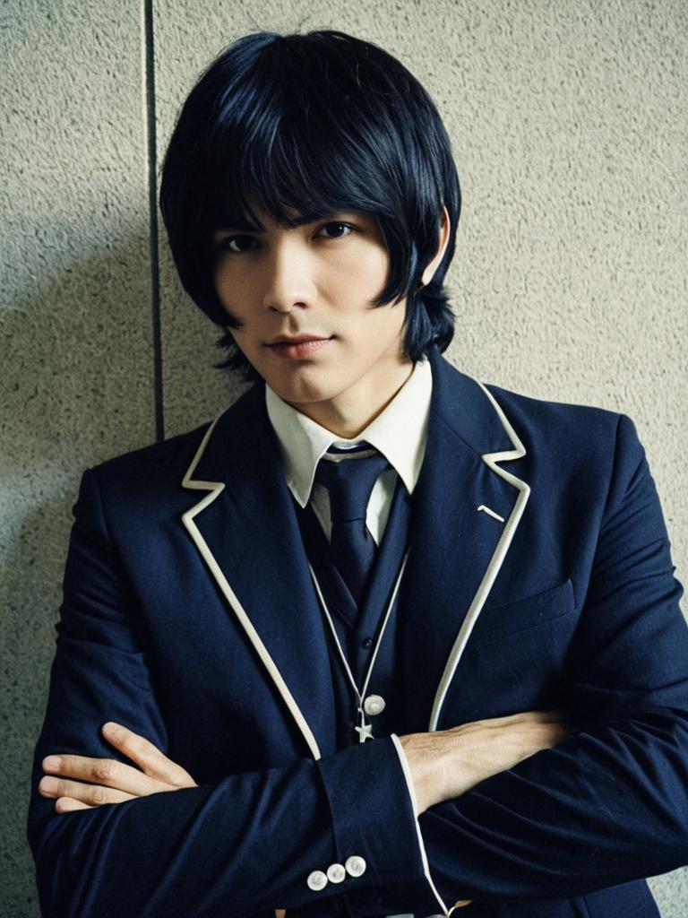 Realistic Man Cosplay in Bruno Bucciarati Costume from JoJo's Bizarre Adventure