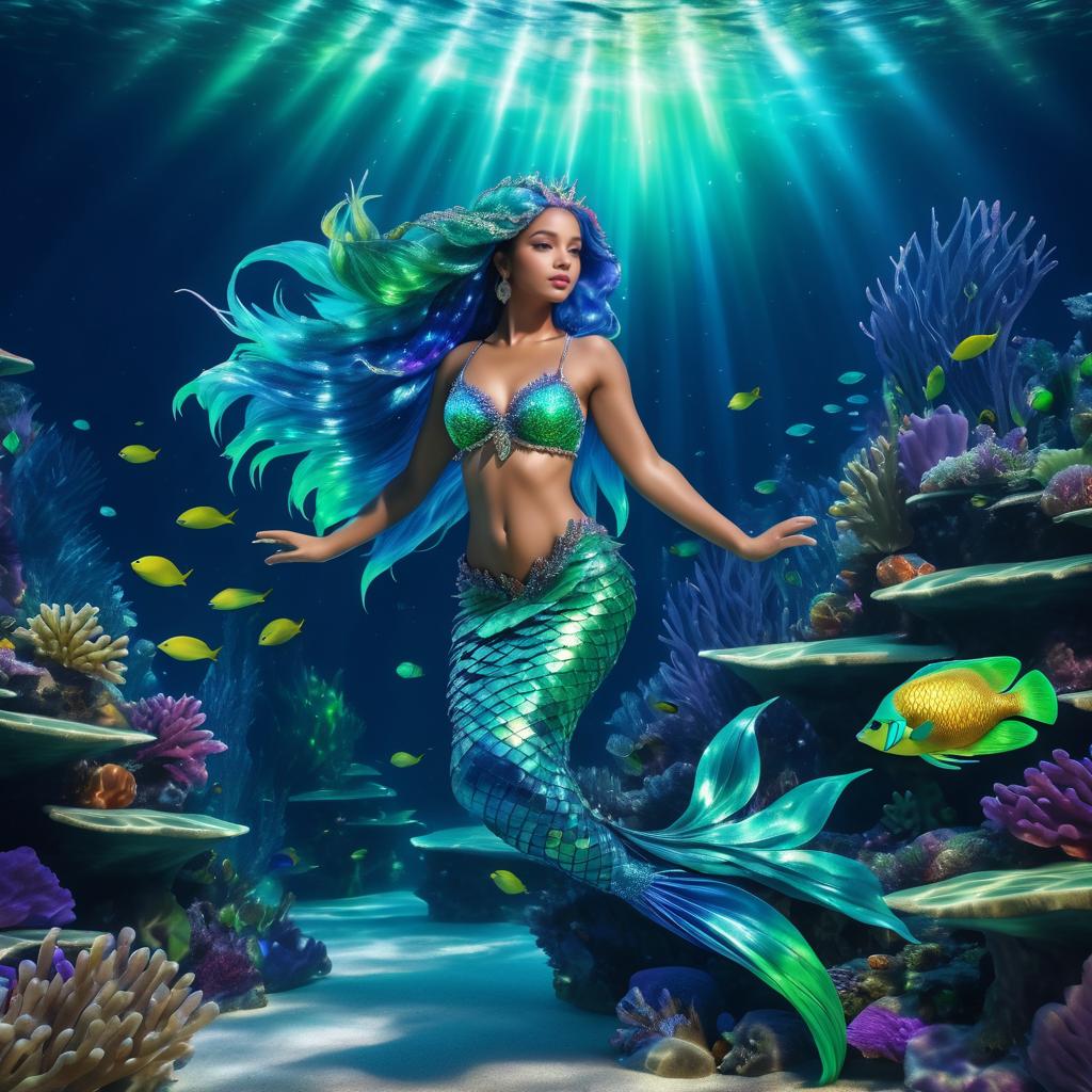 Enchanting Mermaid Underwater Scene