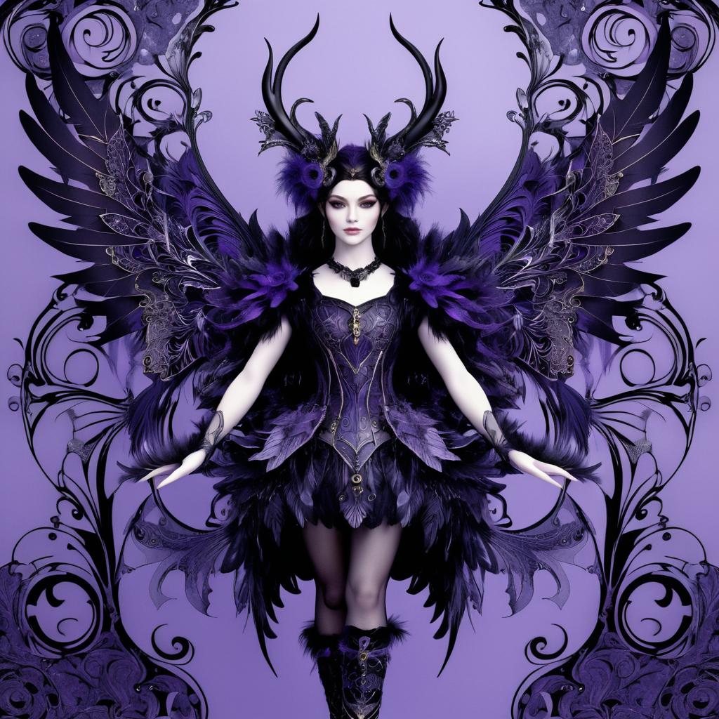 Enchanting Figure in Purple Costume