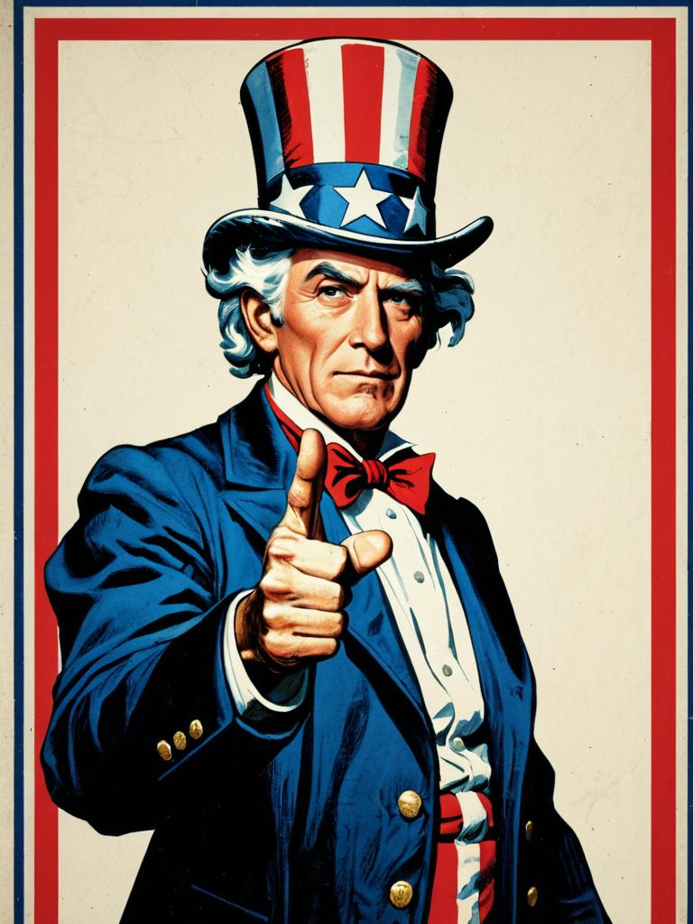 Patriotic Man in Top Hat