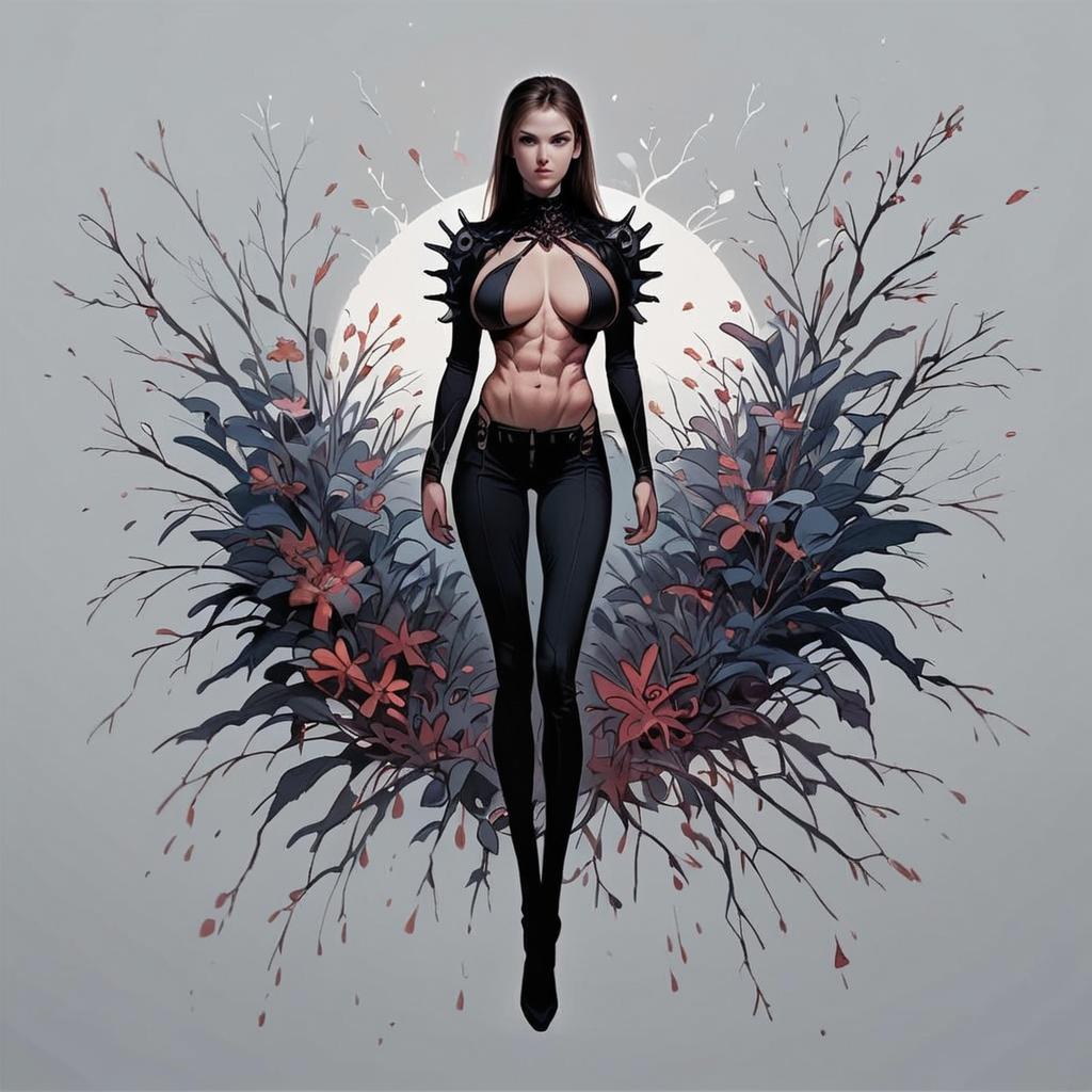 Confident Woman in Futuristic Outfit Confident Woman in Futuristic Outfit