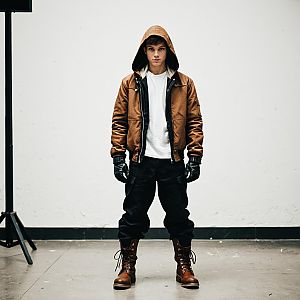 Young Man in Urban Streetwear