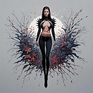 Confident Woman in Futuristic Outfit
