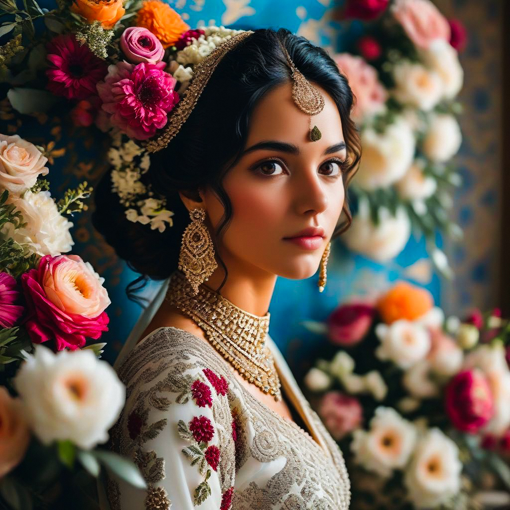 Woman in Traditional Attire with Gold Jewelry Woman in Traditional Attire with Gold Jewelry