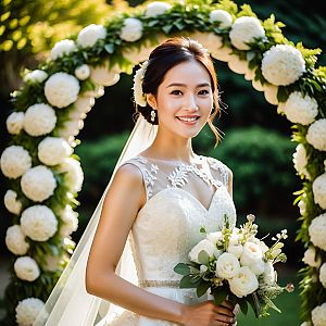 Radiant Bride with Floral Arch