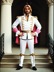 Man in Prince Adam Costume Full Body Photo with Regal Attire