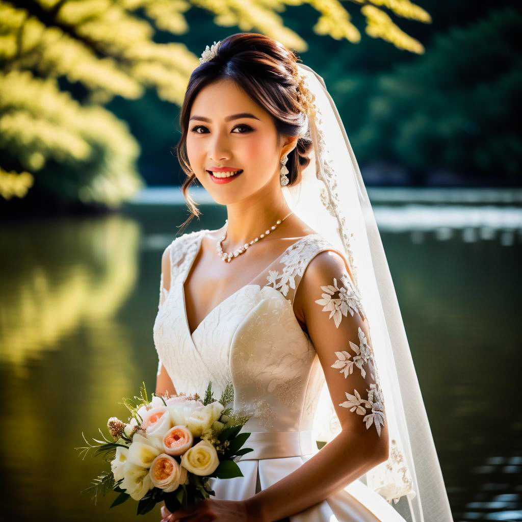 Radiant Bride by Serene Water