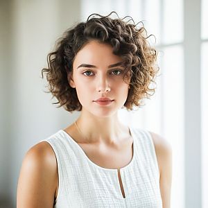 Close-up portrait of a serene young woman