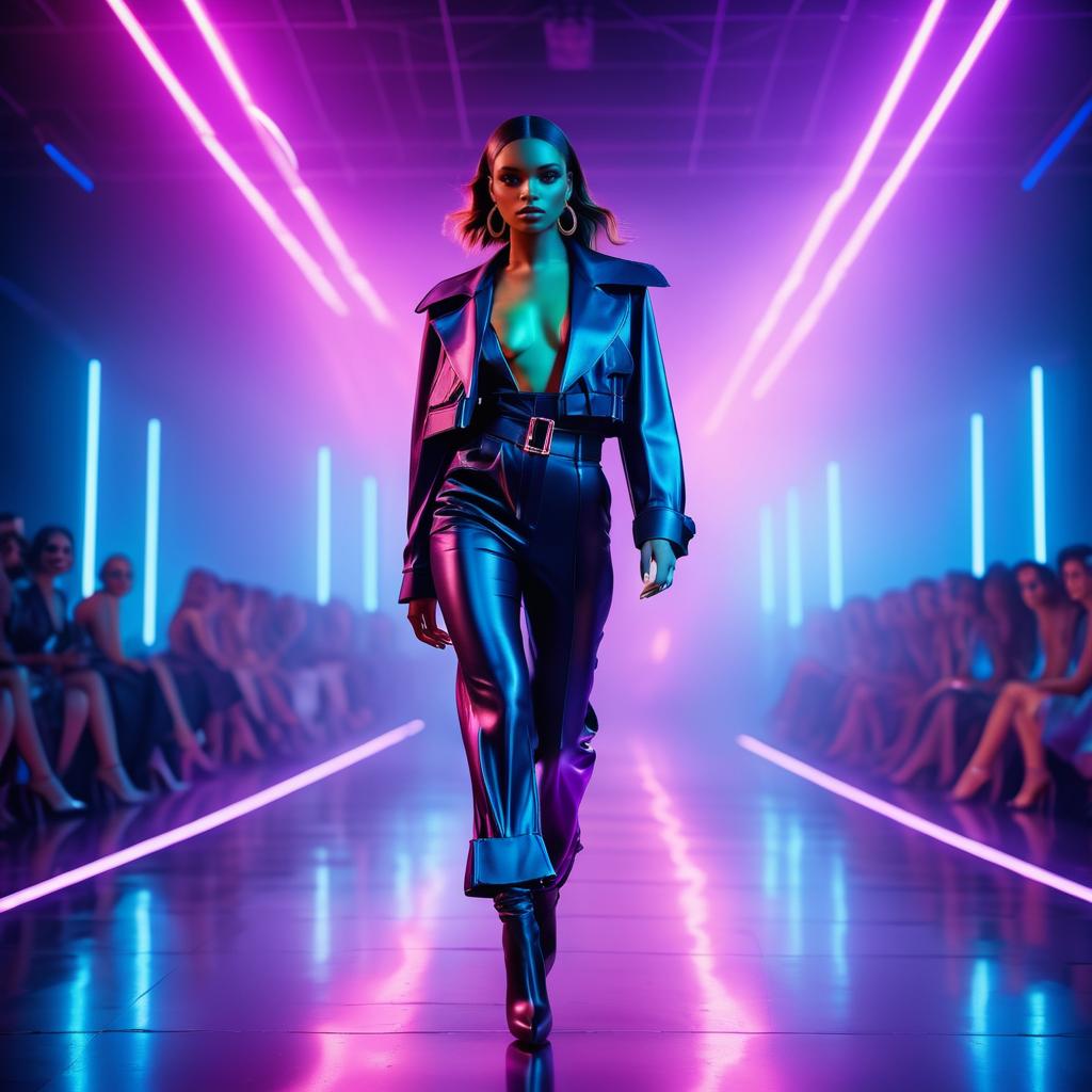 Futuristic Model on Vibrant Runway