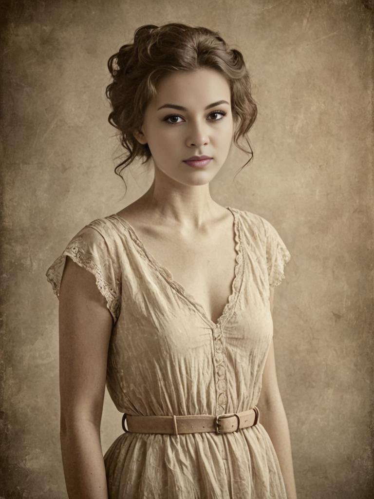 Vintage-style woman in sepia