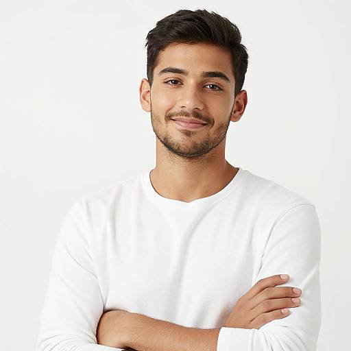 Confident Young Man in White Shirt Portrait