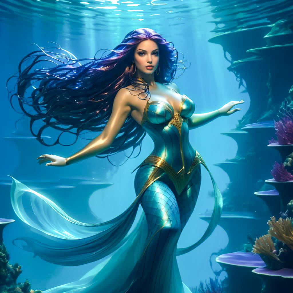 Enchanting Underwater Mermaid Scene