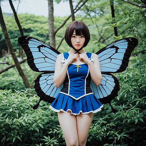 Amakura Mio Butterfly Fairy Cosplay in Forest