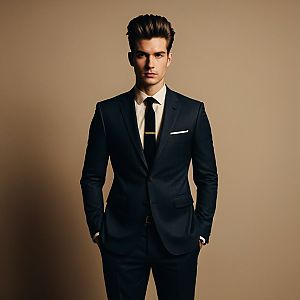 Confident Young Man in Tailored Suit