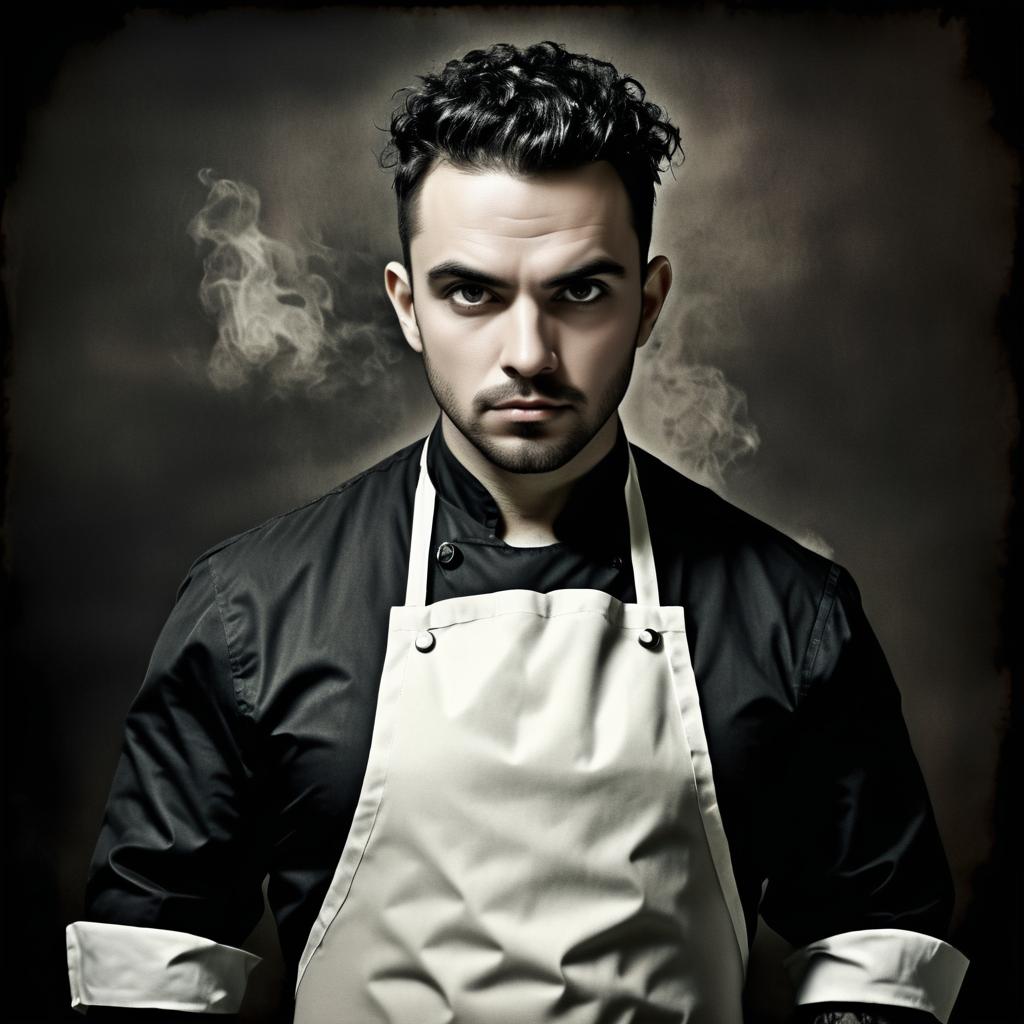 Confident Male Chef in Dramatic Lighting