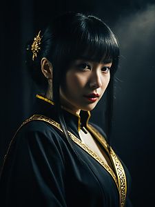 Sexy Cosplay Woman Wearing Nemu Kurotsuchi Costume Portrait
