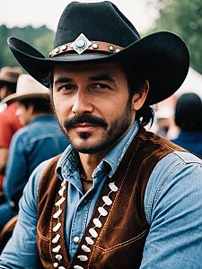 Man in Cowboy Costume Cosplay Festival Portrait Realistic