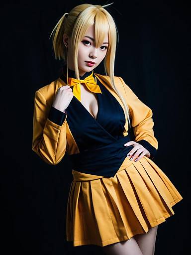 Sexy Woman Cosplaying Ougi Oshino Costume from Monogatari Series