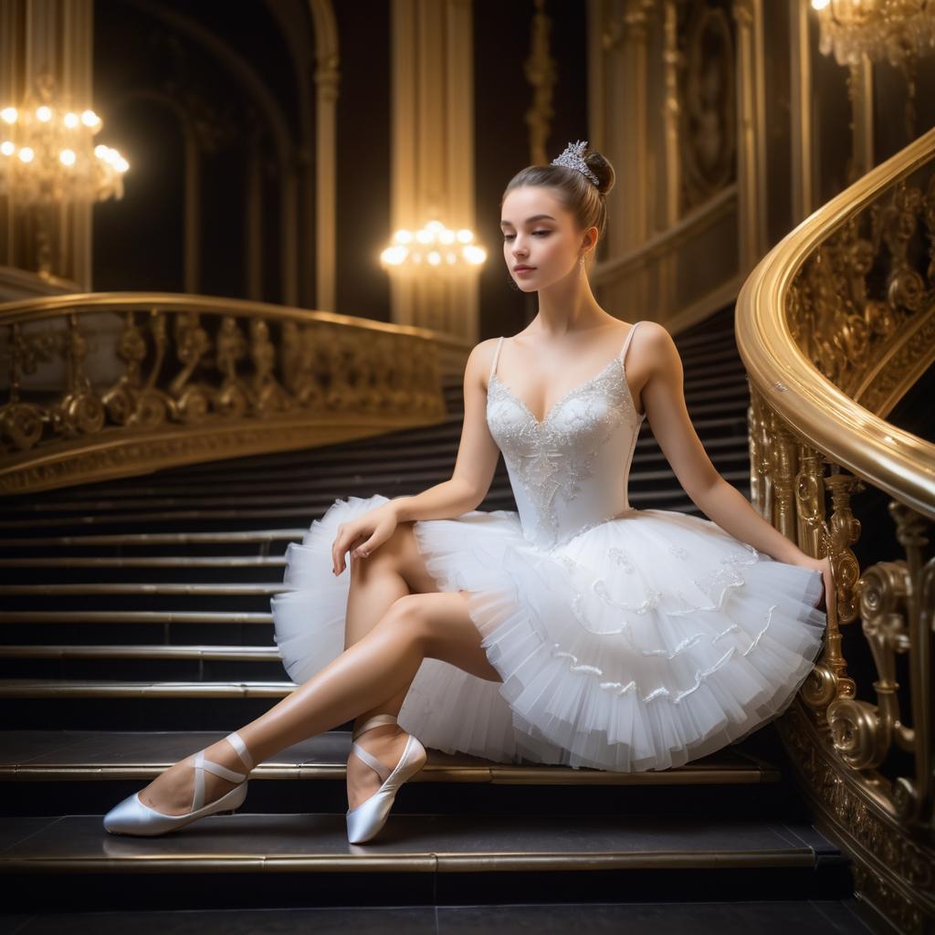 Ballet Dancer on Grand Staircase