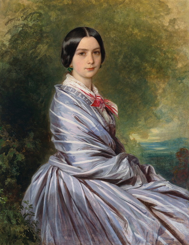 Augusta Wichrow Franz in Silk Gown, Xaver Winterhalter Style