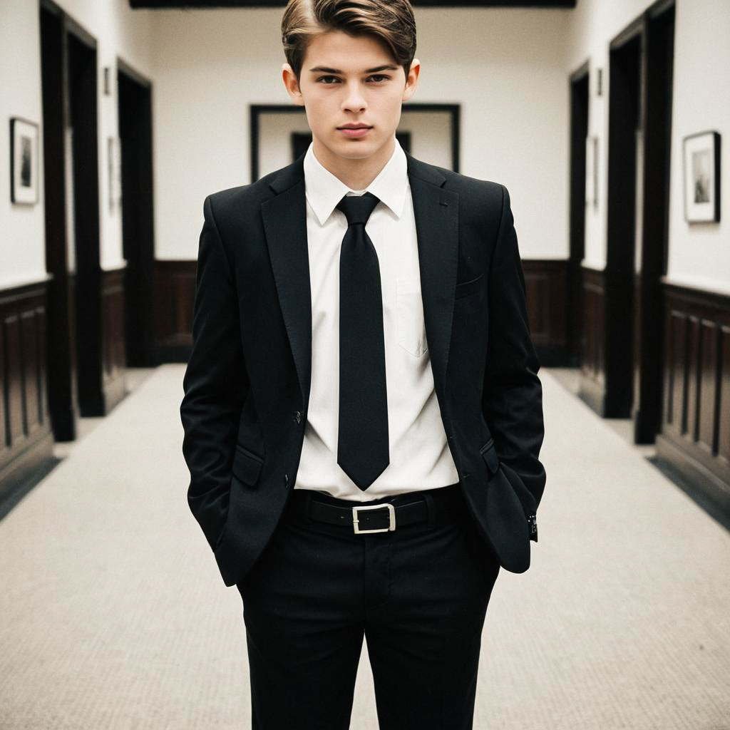 Confident Young Man in Black Suit Confident Young Man in Black Suit
