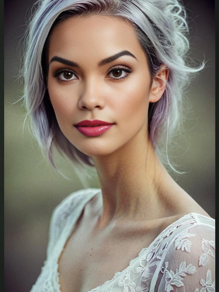 Ethereal Portrait of Woman with Lavender Hair