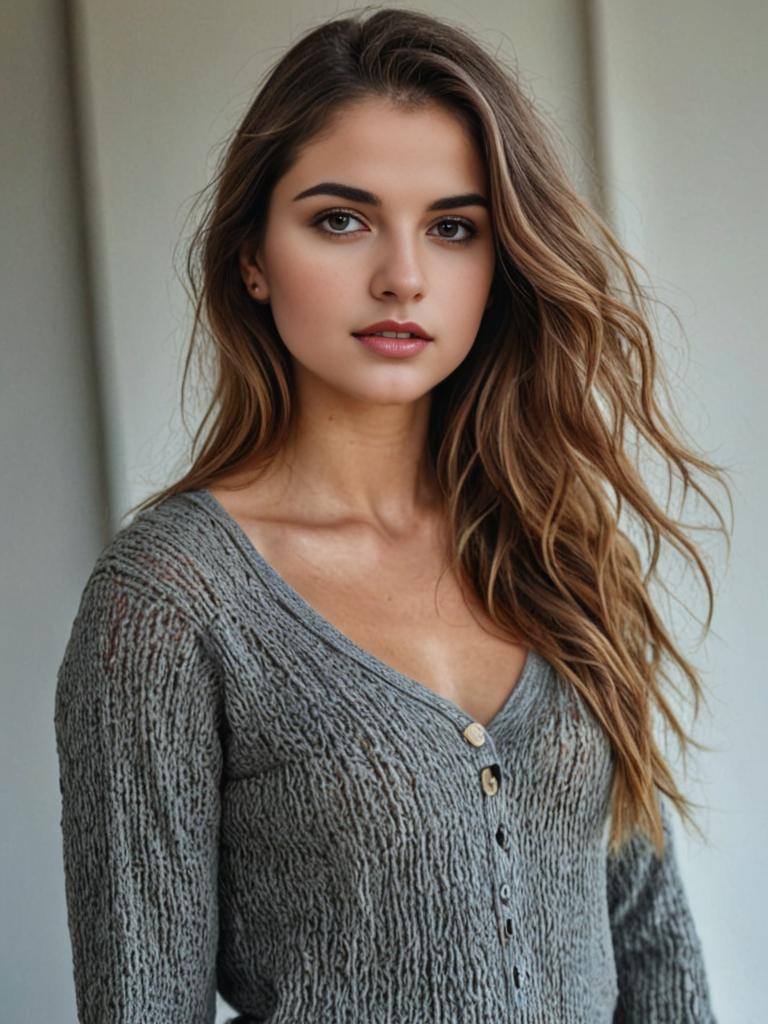 Woman in Casual Cardigan