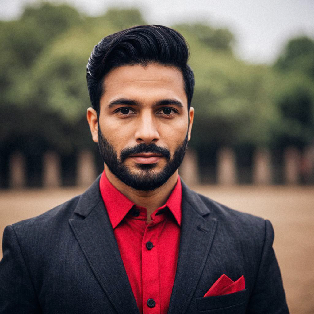 Confident Man in Jodhpuri Suit Outdoors