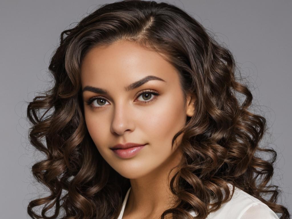 Portrait of a Confident Woman with Curled Hair