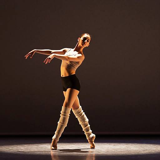 Graceful Woman Ballet Dancer in Modern Attire on Stage