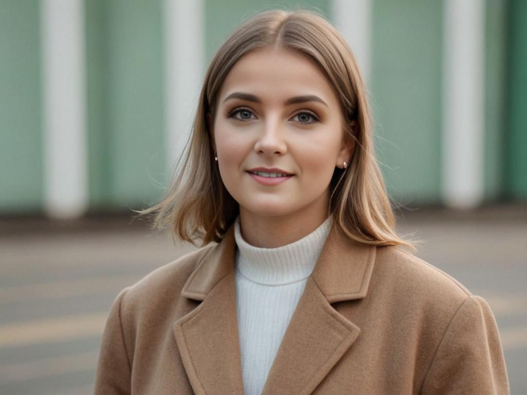 Stylish Woman in Beige Coat