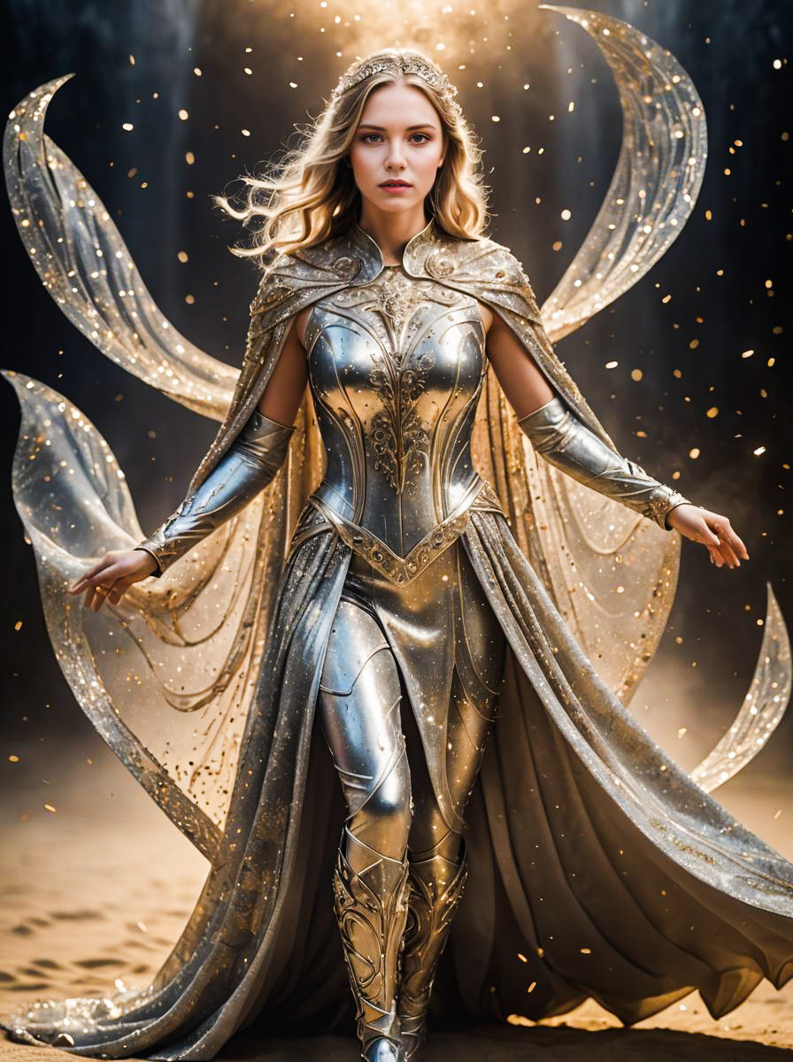 Elegant Fantasy Woman in Shimmering Costume