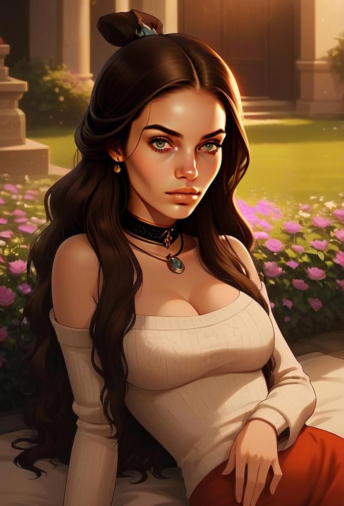 Young Woman in Garden - Golden Light