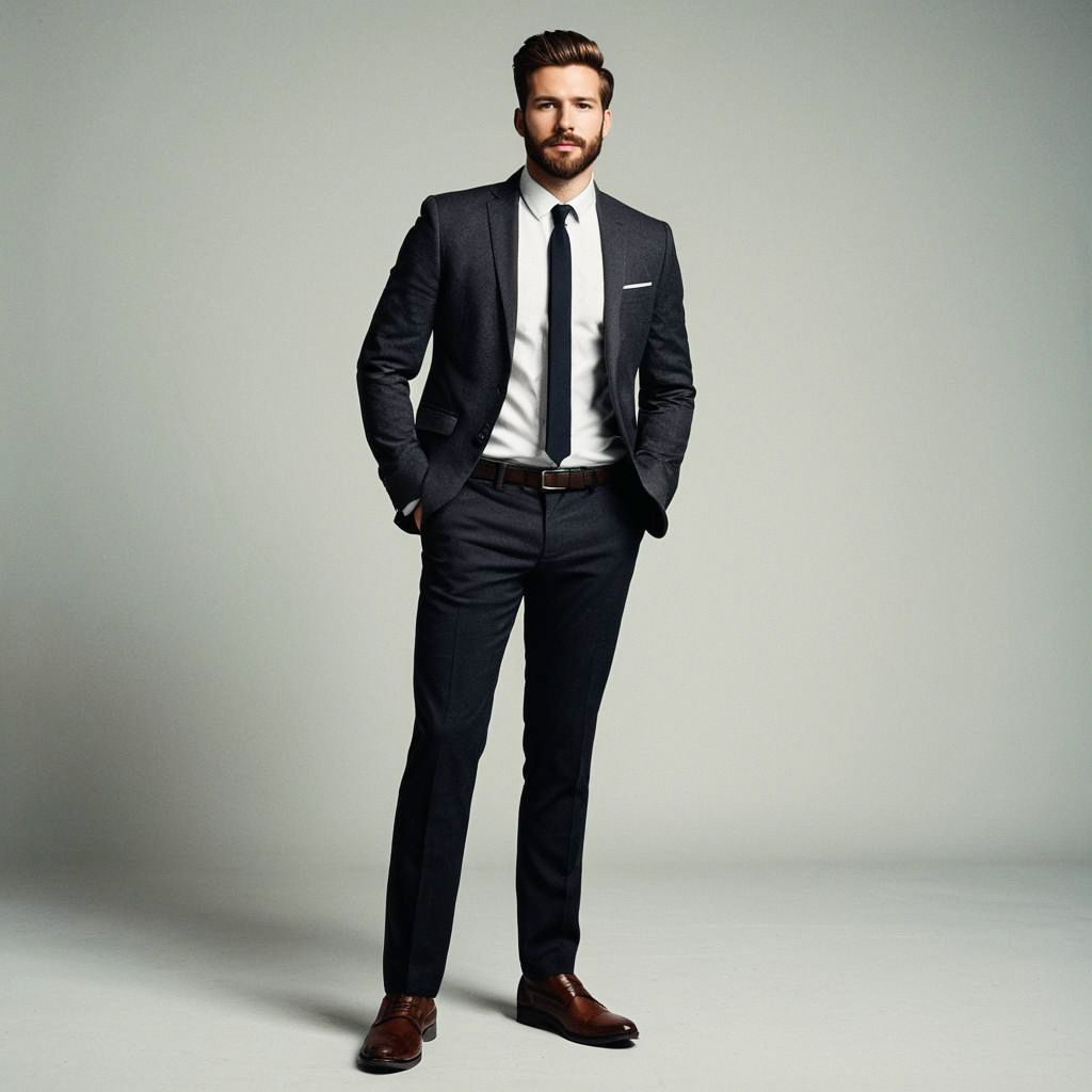 Confident man in dark suit and tie Confident man in dark suit and tie