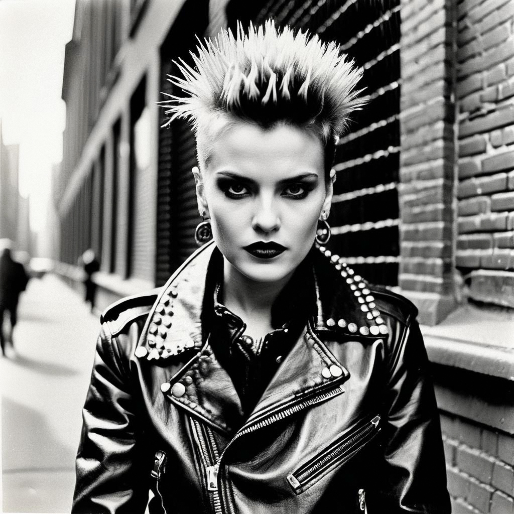 Monochrome Punk Portrait of a Woman
