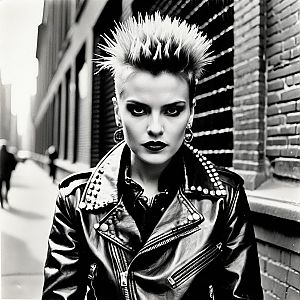 Monochrome Punk Portrait of a Woman