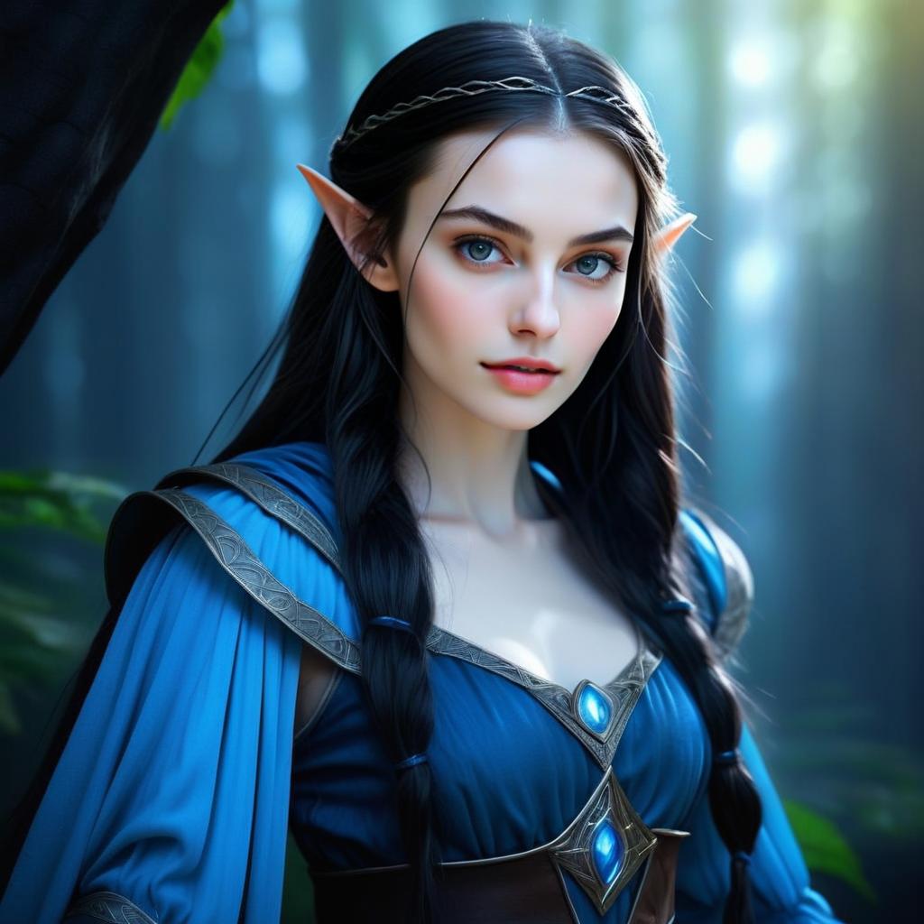 Elven Woman in Mystical Forest