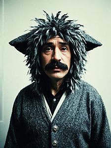 Man in Totoro Costume Cinematic Realism Humorous Portrait