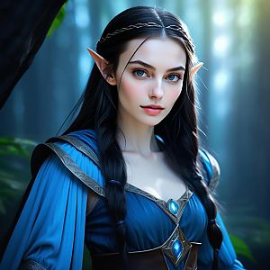 Elven Woman in Mystical Forest