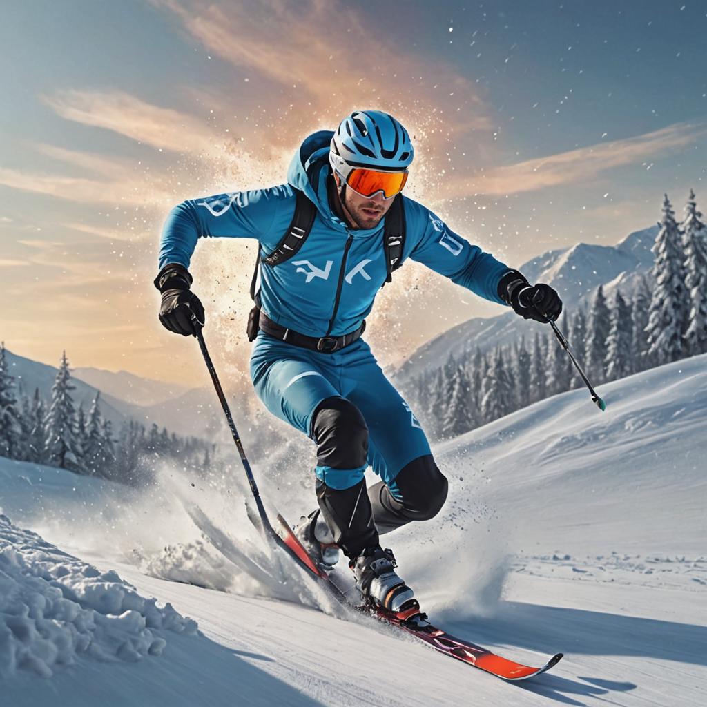 Dynamic Winter Sports Motion Blur Image